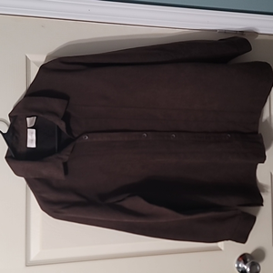 Studio Works Feux Suade Button-down‎ Blouse. Women's (L)